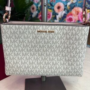 Michael Kors White Monogram Crossbody Bag